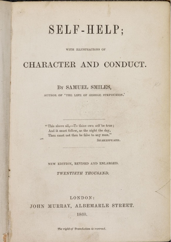 The title page of Samuel Smiles’ Self-Help